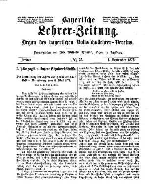 Bayerische Lehrerzeitung Freitag 1. September 1876