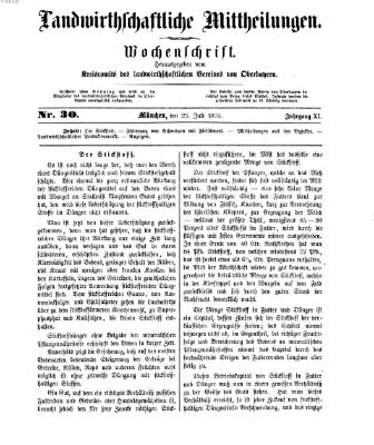 Landwirthschaftliche Mittheilungen Sonntag 23. Juli 1876