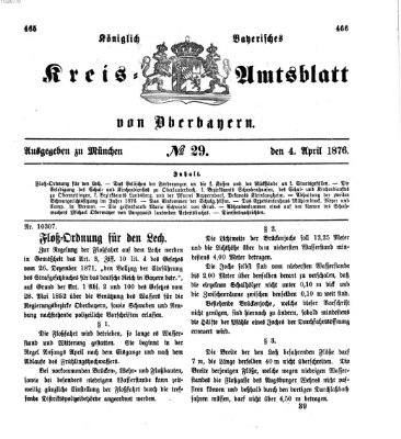 Königlich-bayerisches Kreis-Amtsblatt von Oberbayern (Münchner Intelligenzblatt) Dienstag 4. April 1876