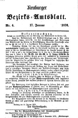 Neuburger Bezirks-Amtsblatt Montag 17. Januar 1876