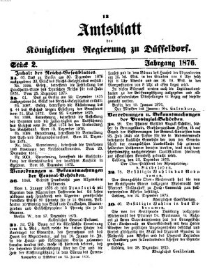 Amtsblatt für den Regierungsbezirk Düsseldorf Mittwoch 12. Januar 1876