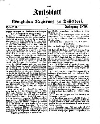 Amtsblatt für den Regierungsbezirk Düsseldorf Donnerstag 7. September 1876