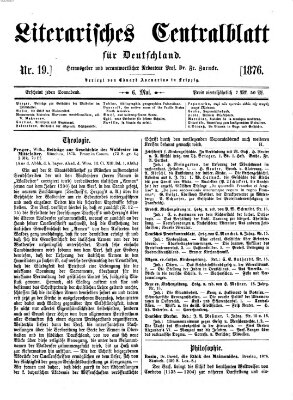 Literarisches Zentralblatt für Deutschland Samstag 6. Mai 1876