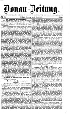 Donau-Zeitung Samstag 1. April 1876