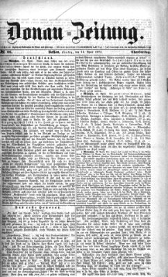 Donau-Zeitung Freitag 14. April 1876