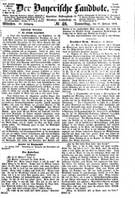 Der Bayerische Landbote Donnerstag 17. Februar 1876