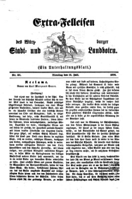 Extra-Felleisen (Würzburger Stadt- und Landbote) Dienstag 18. Juli 1876