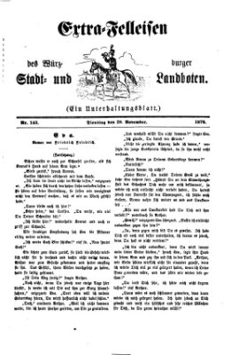 Extra-Felleisen (Würzburger Stadt- und Landbote) Dienstag 28. November 1876