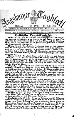 Augsburger Tagblatt Mittwoch 19. Juli 1876