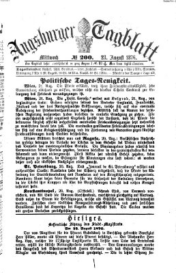Augsburger Tagblatt Mittwoch 23. August 1876