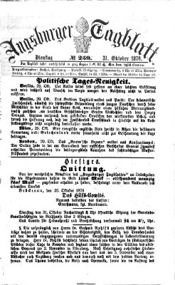 Augsburger Tagblatt Dienstag 31. Oktober 1876