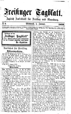 Freisinger Tagblatt (Freisinger Wochenblatt) Mittwoch 5. Januar 1876