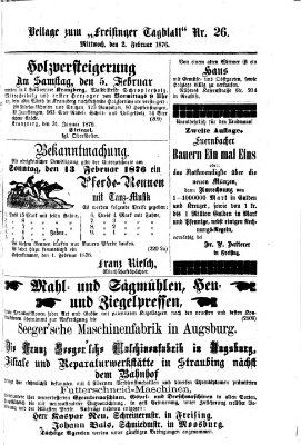 Freisinger Tagblatt (Freisinger Wochenblatt) Mittwoch 2. Februar 1876