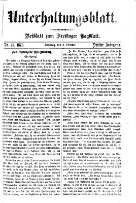 Freisinger Tagblatt (Freisinger Wochenblatt) Sonntag 8. Oktober 1876