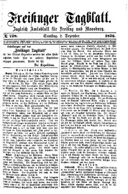 Freisinger Tagblatt (Freisinger Wochenblatt) Samstag 2. Dezember 1876