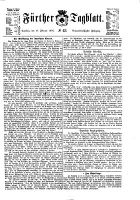 Fürther Tagblatt Samstag 19. Februar 1876