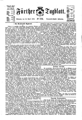Fürther Tagblatt Mittwoch 26. April 1876