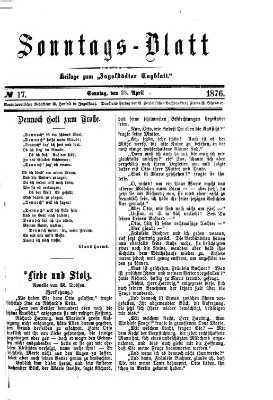 Ingolstädter Tagblatt Sonntag 23. April 1876