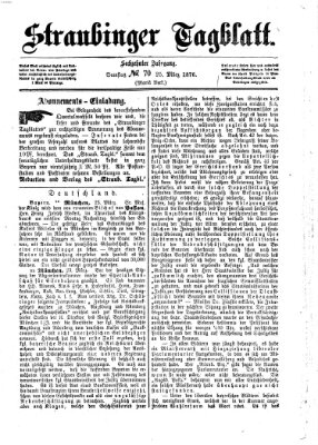 Straubinger Tagblatt Samstag 25. März 1876