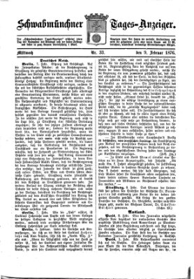 Schwabmünchner Tages-Anzeiger Mittwoch 9. Februar 1876