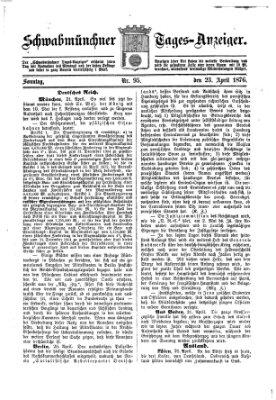 Schwabmünchner Tages-Anzeiger Sonntag 23. April 1876