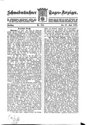 Schwabmünchner Tages-Anzeiger Samstag 10. Juni 1876