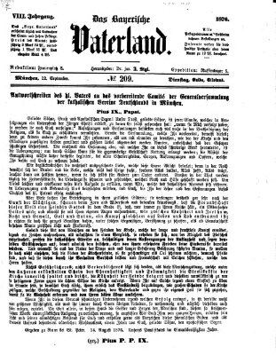 Das bayerische Vaterland Dienstag 12. September 1876