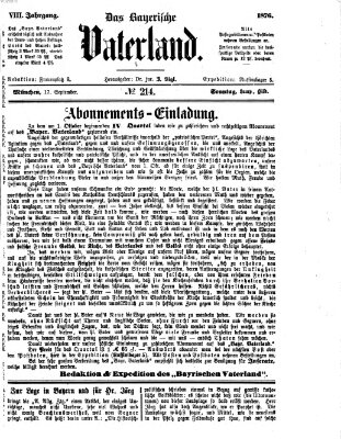 Das bayerische Vaterland Sonntag 17. September 1876