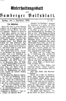 Bamberger Volksblatt Freitag 1. September 1876