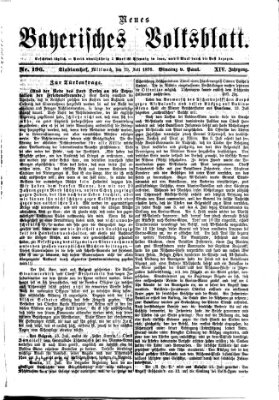 Neues bayerisches Volksblatt Mittwoch 19. Juli 1876