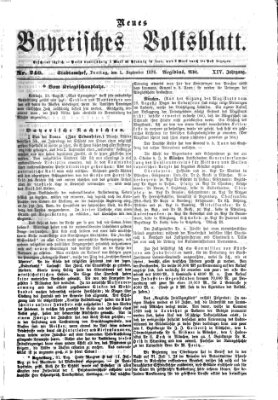 Neues bayerisches Volksblatt Freitag 1. September 1876