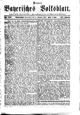 Neues bayerisches Volksblatt Donnerstag 14. September 1876