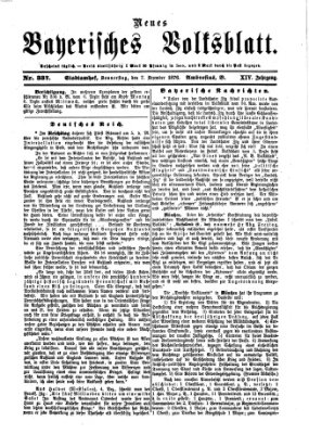 Neues bayerisches Volksblatt Donnerstag 7. Dezember 1876