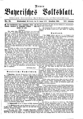 Neues bayerisches Volksblatt Mittwoch 12. Januar 1876