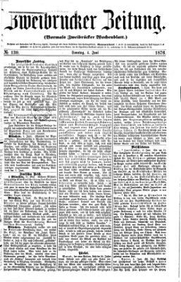 Zweibrücker Zeitung (Zweibrücker Wochenblatt) Sonntag 4. Juni 1876