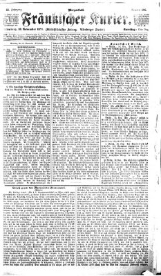 Fränkischer Kurier Samstag 18. November 1876