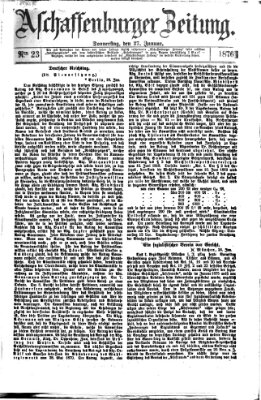 Aschaffenburger Zeitung Sonntag 27. Februar 1876