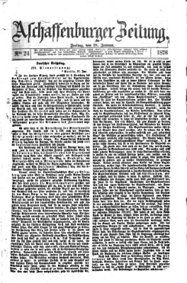 Aschaffenburger Zeitung Freitag 28. Januar 1876