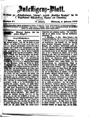 Aschaffenburger Zeitung Mittwoch 9. Februar 1876