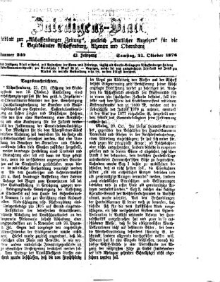 Aschaffenburger Zeitung Samstag 21. Oktober 1876