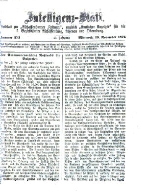 Aschaffenburger Zeitung Mittwoch 29. November 1876