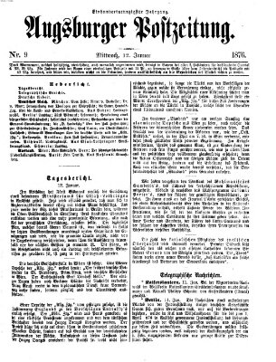 Augsburger Postzeitung Mittwoch 12. Januar 1876