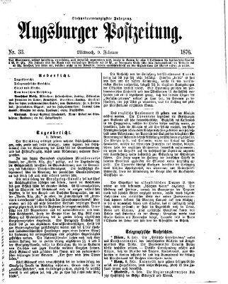 Augsburger Postzeitung Mittwoch 9. Februar 1876