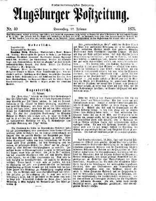 Augsburger Postzeitung Donnerstag 17. Februar 1876