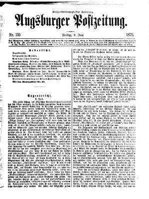 Augsburger Postzeitung Freitag 9. Juni 1876