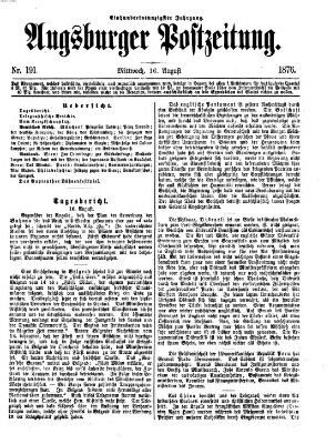 Augsburger Postzeitung Mittwoch 16. August 1876