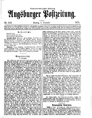 Augsburger Postzeitung Montag 4. Dezember 1876