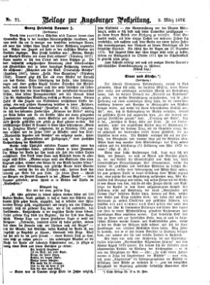 Augsburger Postzeitung Donnerstag 9. März 1876