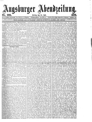 Augsburger Abendzeitung Freitag 28. Juli 1876