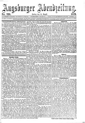Augsburger Abendzeitung Freitag 18. August 1876